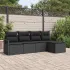 Set de canapea cu pernă cu depozitare 5 pcs Negru poliratan GartenMobel Dekor