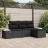 Set de canapele pentru grădină 4 pcs Maro și Crem poliratan GartenMobel Dekor