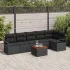 Set de canapele pentru grădină 7 pcs Negru și Crem poliratan GartenMobel Dekor