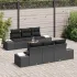 Set de canapele pentru grădină 7 pcs Negru și Crem poliratan GartenMobel Dekor