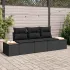 Set de canapele pentru grădină 3 pcs negru și crem Rattan poli GartenMobel Dekor