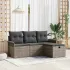 Set de canapele pentru grădină cu pernă 4 pcs Negru Rattan poli GartenMobel Dekor