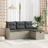 Set de canapele pentru grădină 4 pcs Gri deschis Rattan poli GartenMobel Dekor