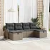 Set de canapele pentru grădină cu pernă 6 pcs Negru Rattan poli GartenMobel Dekor