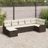 Set de canapele pentru grădină cu pernă 7 pcs Bej Rattan poli GartenMobel Dekor