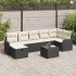 Set de canapele pentru grădină cu pernă 8 pcs Maro Rattan poli GartenMobel Dekor