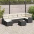 Set de canapele pentru grădină cu pernă 8 pcs Negru Rattan poli GartenMobel Dekor