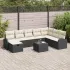 Set de canapele pentru grădină cu pernă 9 pcs Negru Rattan poli GartenMobel Dekor