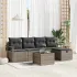 Set de canapele pentru grădină cu pernă 6 pcs Gri Rattan poli GartenMobel Dekor
