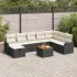 Set de canapele pentru grădină cu pernă 9 pcs Negru Rattan poli GartenMobel Dekor