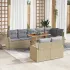 Set de canapele pentru grădină 9 pcs Bej Rattan poli GartenMobel Dekor