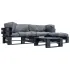 Set mobilier de grădină paleți cu perne gri, 4 piese, lemn GartenMobel Dekor