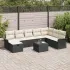 Set de canapele pentru grădină 9 pcs Negru și Crem poliratan GartenMobel Dekor
