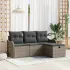 Set de canapele pentru grădină cu pernă 4 pcs Negru poliratan GartenMobel Dekor