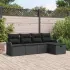 Set de canapele pentru grădină cu pernă 5 pcs Negru Rattan poli GartenMobel Dekor