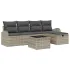 Set de canapea cu pernă Manual 6 pcs Gri deschis poliratan GartenMobel Dekor