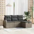 Set de canapea cu pernă cu depozitare 4 pcs Gri poliratan GartenMobel Dekor