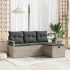 Set de canapea cu pernă Manual 4 pcs Gri deschis poliratan GartenMobel Dekor
