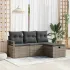 Set de canapea cu pernă cu depozitare 4 pcs Gri poliratan GartenMobel Dekor
