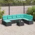 Set de canapea cu pernă cu depozitare 9 pcs Negru poliratan GartenMobel Dekor
