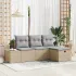Set de canapele pentru grădină cu pernă 4 pcs Gri Rattan poli GartenMobel Dekor