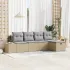 Set de canapele pentru grădină cu pernă 5 pcs Gri poliratan GartenMobel Dekor