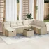 Set de canapele pentru grădină cu pernă 9 pcs Negru Rattan poli GartenMobel Dekor