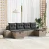 Set de canapele pentru grădină cu pernă 6 pcs Negru poliratan GartenMobel Dekor