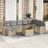 Set de canapele pentru grădină cu pernă 9 pcs Negru Rattan poli GartenMobel Dekor