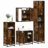 Set de mobilier pentru baie 4 pcs Stejar Negru Lemn compozit GartenMobel Dekor