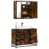 Set de mobilier pentru baie 2 pcs Stejar Negru Lemn compozit GartenMobel Dekor