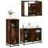 Set mobilier de baie, 3 piese, gri sonoma, lemn prelucrat GartenMobel Dekor