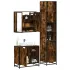Set de mobilier pentru baie 3 pcs Stejar Negru Lemn compozit GartenMobel Dekor