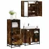 Set mobilier de baie, 3 piese, gri sonoma, lemn prelucrat GartenMobel Dekor