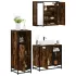 Set mobilier de baie, 3 piese, gri sonoma, lemn prelucrat GartenMobel Dekor