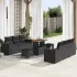 Set de canapele pentru grădină cu pernă 9 pcs Negru Rattan poli GartenMobel Dekor