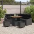 Set de canapele pentru grădină cu pernă 8 pcs Negru poliratan GartenMobel Dekor