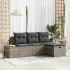 Set de canapele pentru grădină cu pernă 4 pcs Negru Rattan poli GartenMobel Dekor