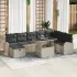 Set de canapele pentru grădină cu pernă 9 pcs Gri Rattan poli GartenMobel Dekor