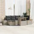 Set de canapele pentru grădină cu pernă 7 pcs Gri Rattan poli GartenMobel Dekor