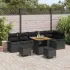 Set de canapele pentru grădină cu pernă 9 pcs Negru GartenMobel Dekor