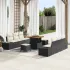Set de canapele pentru grădină cu pernă 9 pcs Negru Rattan poli GartenMobel Dekor