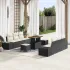 Set de canapele pentru grădină cu pernă 9 pcs Negru Rattan poli GartenMobel Dekor