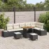 Set de canapele pentru grădină cu pernă 9 pcs Negru Rattan poli GartenMobel Dekor