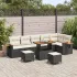 Set de canapele pentru grădină 11 pcs Negru și Crem poliratan GartenMobel Dekor