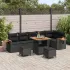 Set de canapele pentru grădină 11 pcs Negru și Crem poliratan GartenMobel Dekor