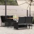 Set mobilier de grădină cu perne, 3 piese, negru, poliratan GartenMobel Dekor