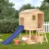 Set de joacă pentru exterior lemn masiv de brad alb și albastru GartenMobel Dekor