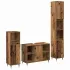 Set mobilier de baie, 3 piese, gri sonoma, lemn prelucrat GartenMobel Dekor