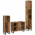 Set mobilier de baie, 3 piese, gri sonoma, lemn prelucrat GartenMobel Dekor